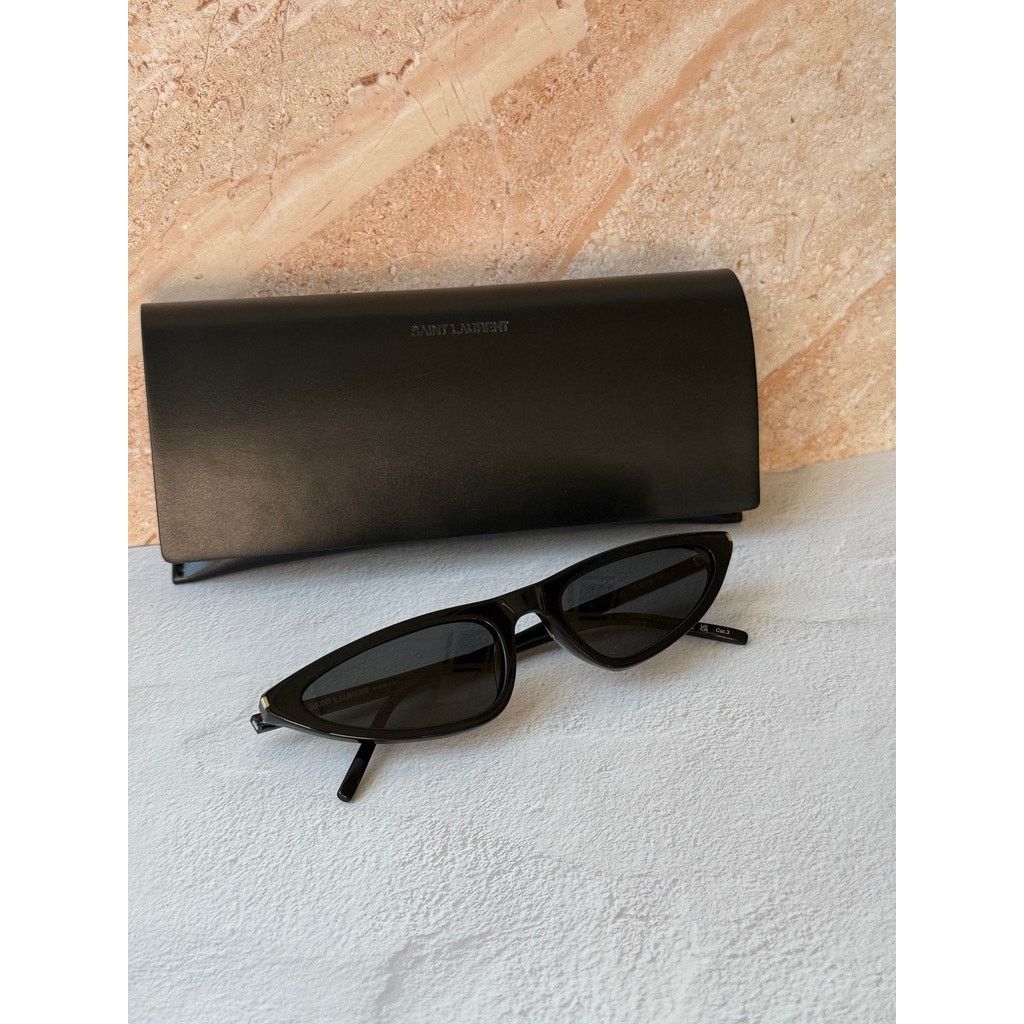 Saint Laurent Paris NEW Saint Laurent SL703 Black Slim Cat Eye Sunglasses Size ONE SIZE - 2 Thumbnail