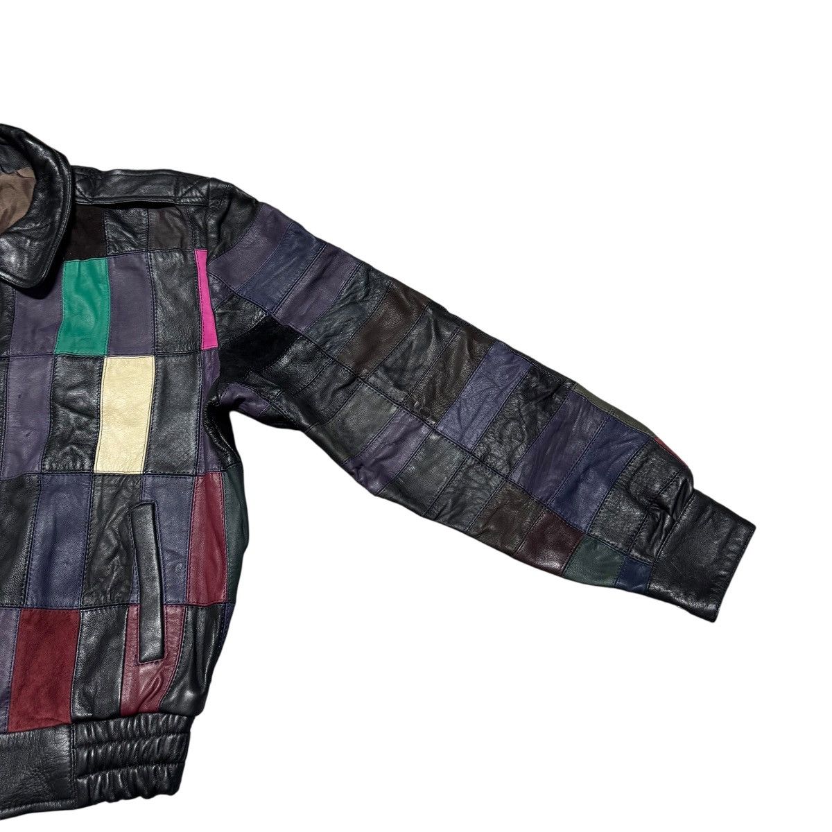 Leather Vintage Genuine Leather Patchwork Jacket Multi Colour Size US XS / EU 42 / 0 - 7 Thumbnail