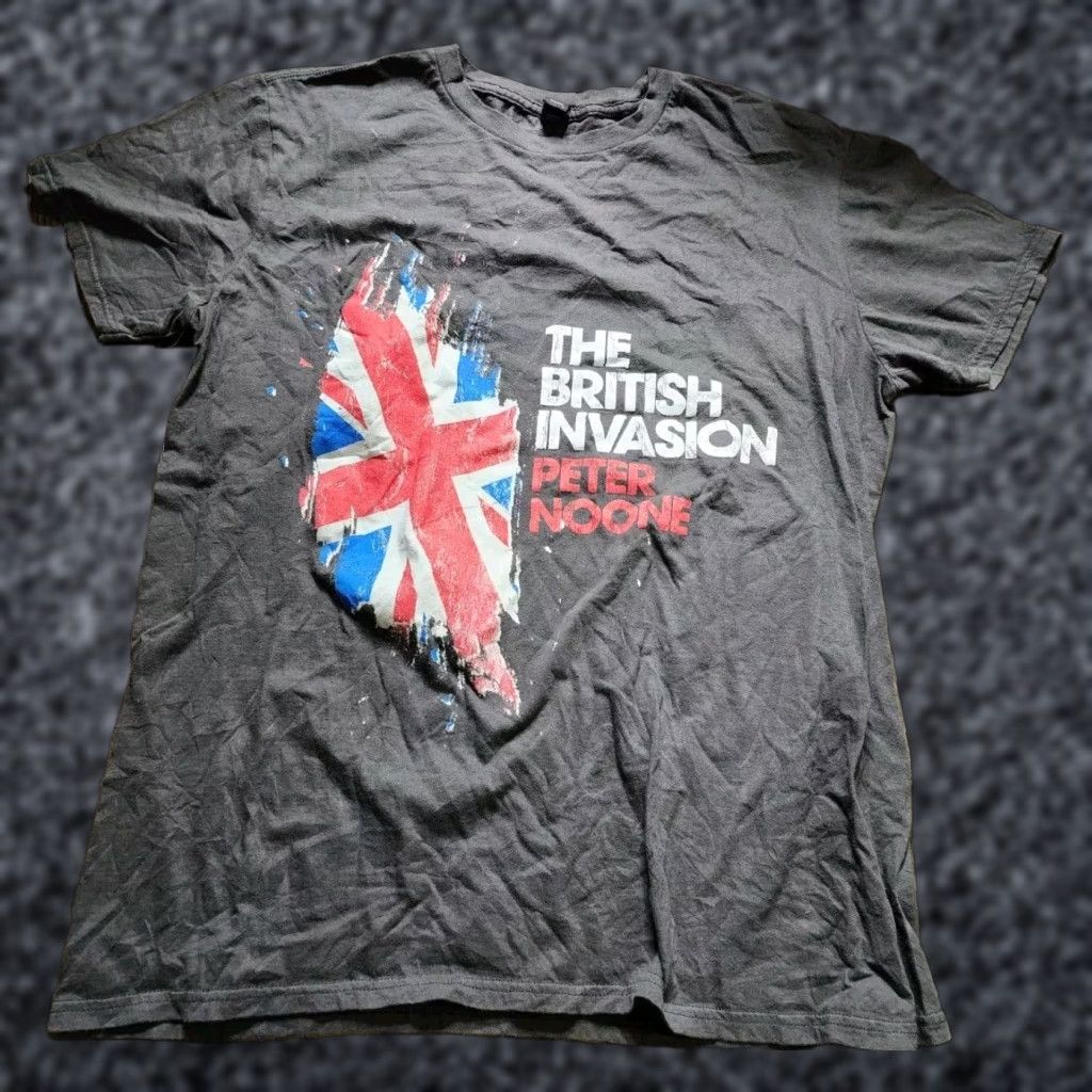Anvil WOMENS Anvil The British Invasion Peter Noone T-Shirt 2020 Tour Gray L Short Sleeve Band Tee Size L / US 10 / IT 46 - 1 Thumbnail