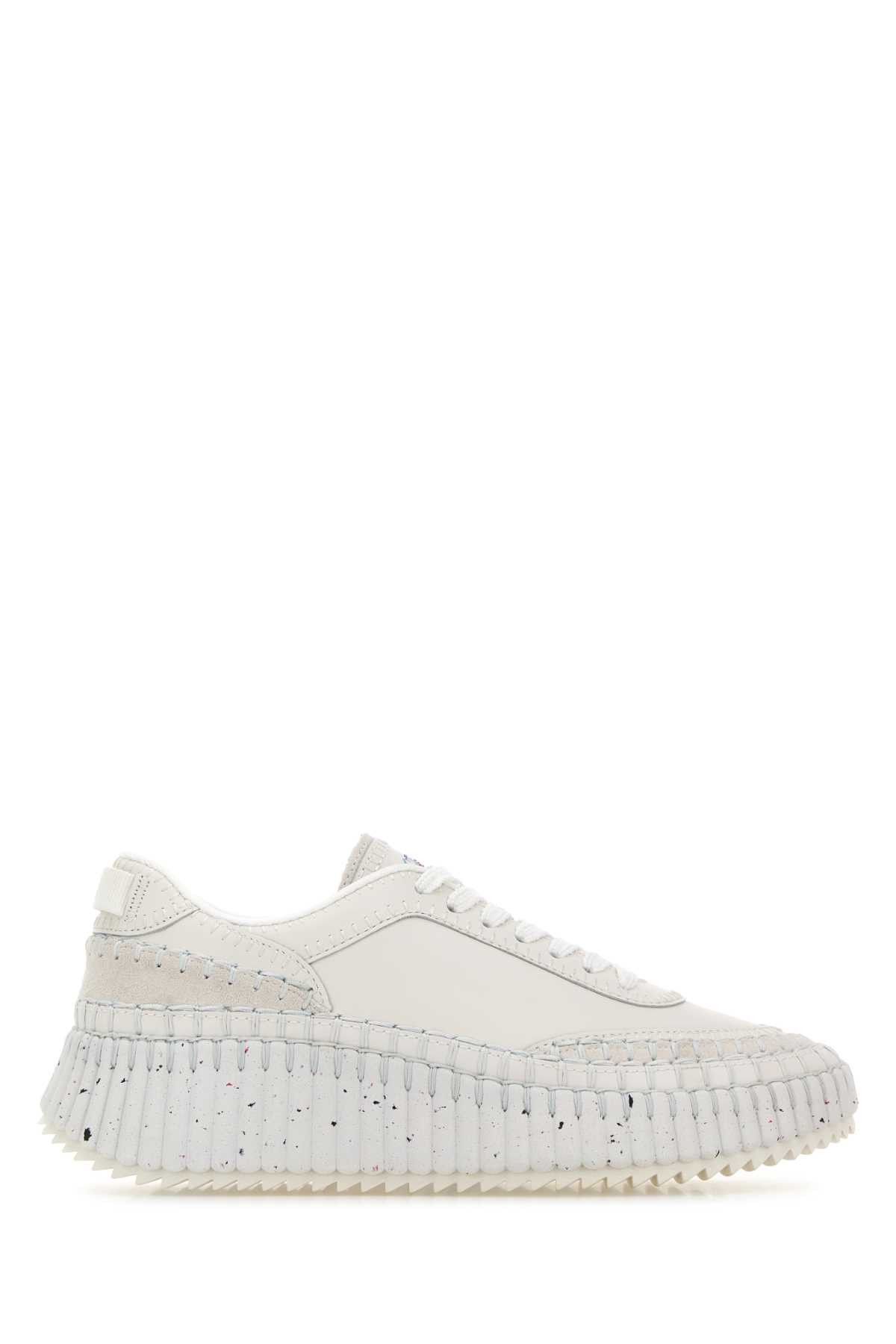 Chloe White Leather Nama Sneakers Size US 10 / IT 40 - 1 Thumbnail