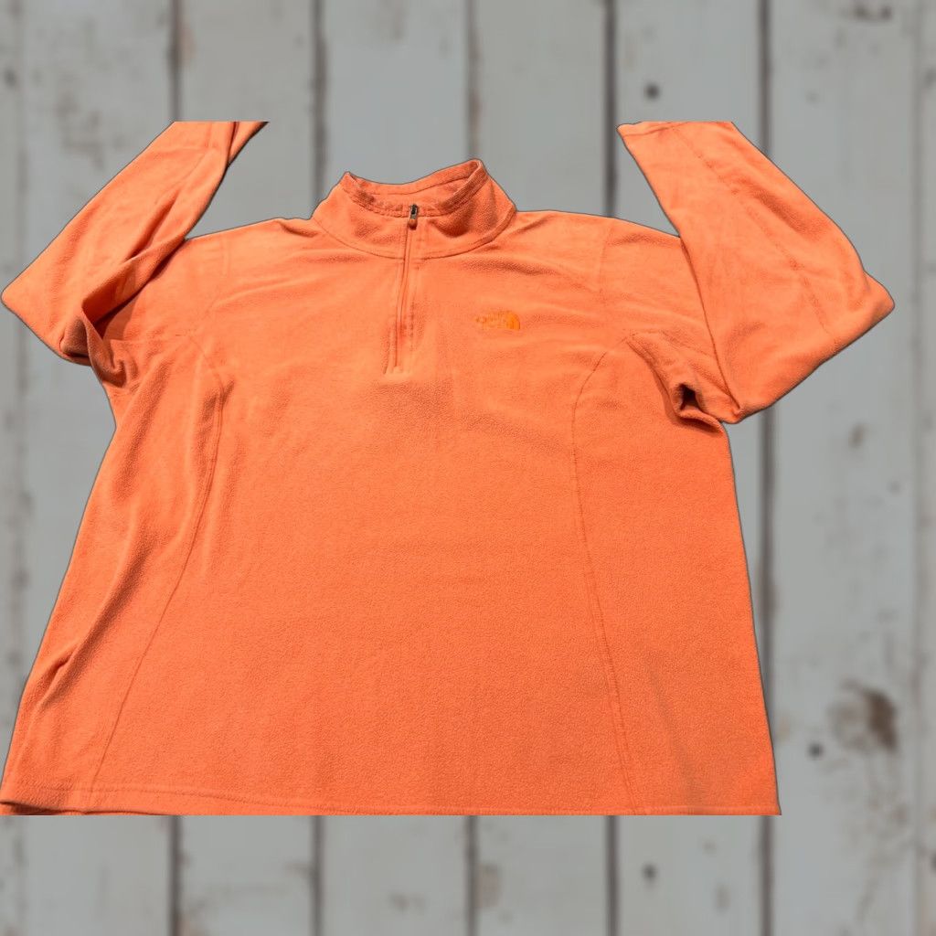 The North Face The North Face Women L 1/4 Zip Peach Orange Fleece Pullover Jacket Shirt? Size L / US 10 / IT 46 - 1 Thumbnail