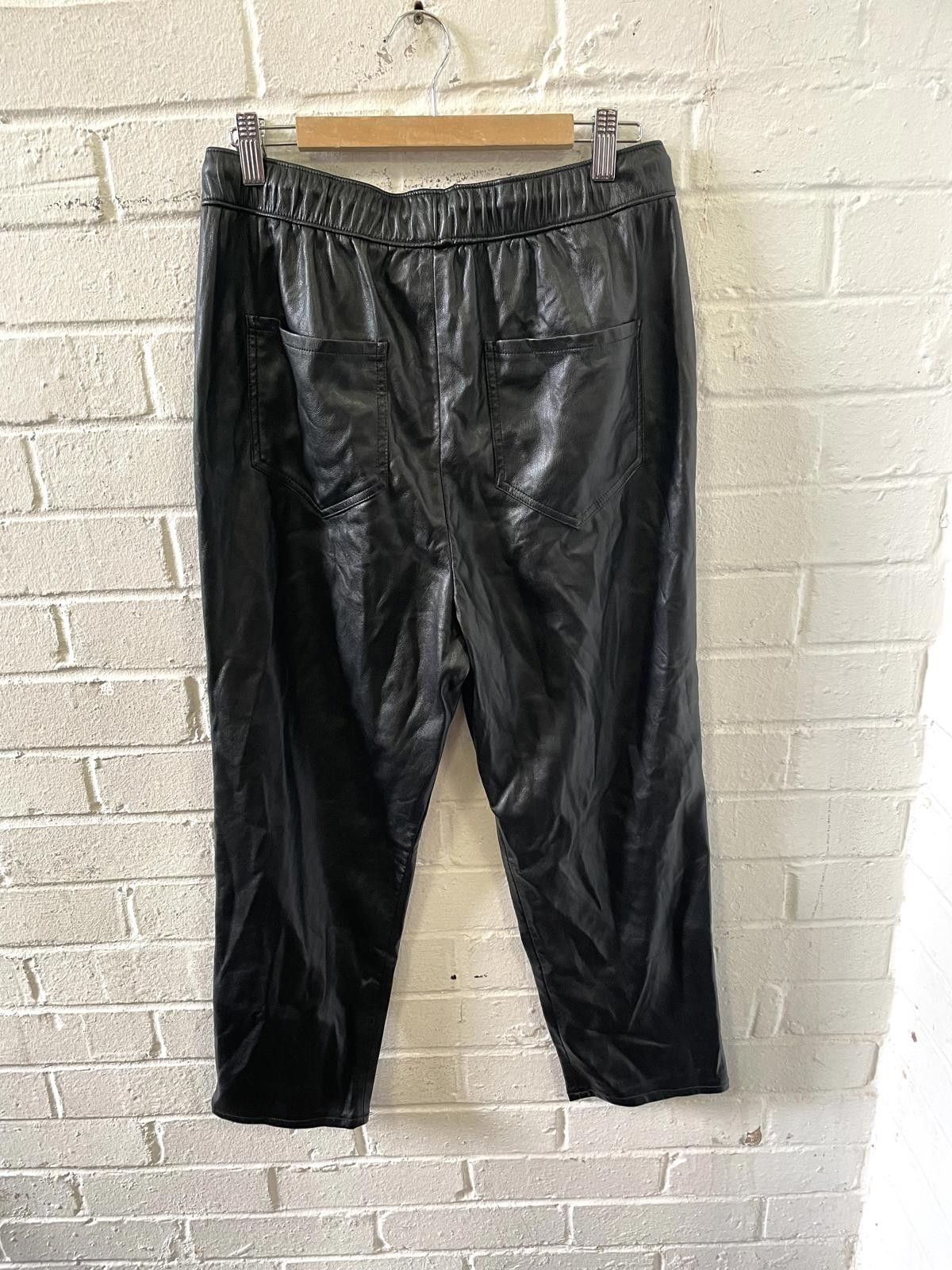 Zara Zara Black Faux Leather Pants Medium Size 32" / US 10 / IT 46 - 3 Thumbnail