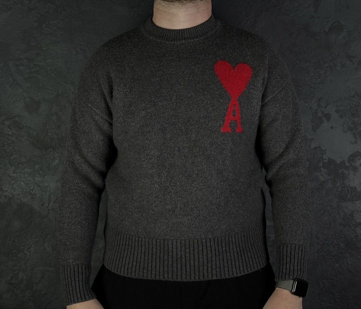 AMI AMI PARIS ADC Logo-Intarsia Virgin Wool Sweater Size US S / EU 44-46 / 1 - 1 Thumbnail