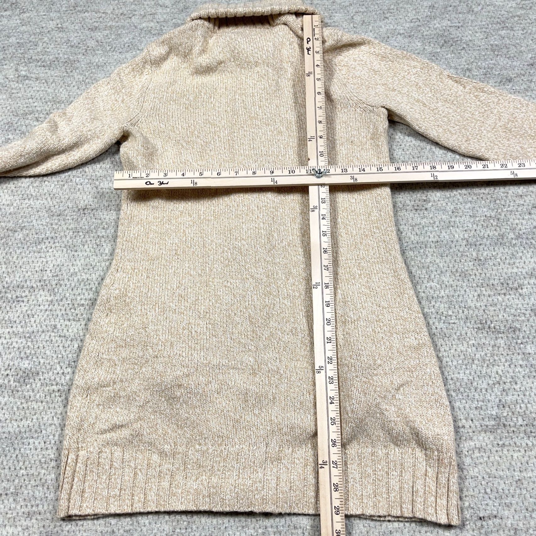 Ralph Lauren VINTAGE Lauren Ralph Lauren Cardigan Sweater Women Small Tan Heavy Knit Ribbed Size S / US 4 / IT 40 - 4 Thumbnail