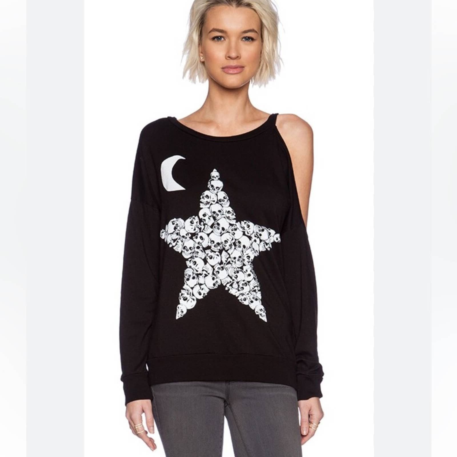 Other Lauren Moshi Quinn Star & Moon Single Shoulder Sweatshirt XS