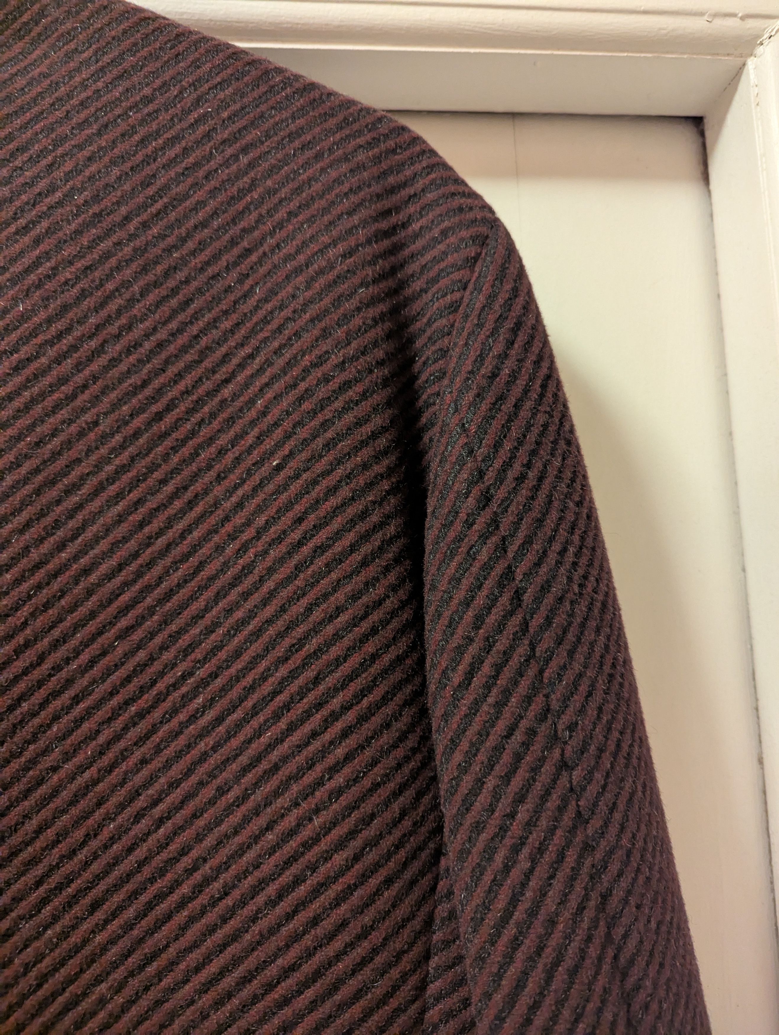 Prada Charcoal Burgundy Mohair & Cashmere Topcoat Size US M / EU 48-50 / 2 - 7 Thumbnail