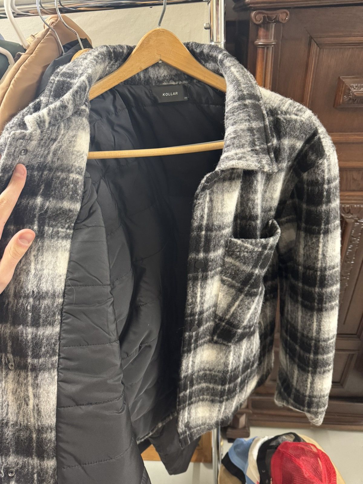 Designer × Kollar Clothing Kollar Flannel Jacket - Black Size US XXL / EU 58 / 5 - 2 Thumbnail