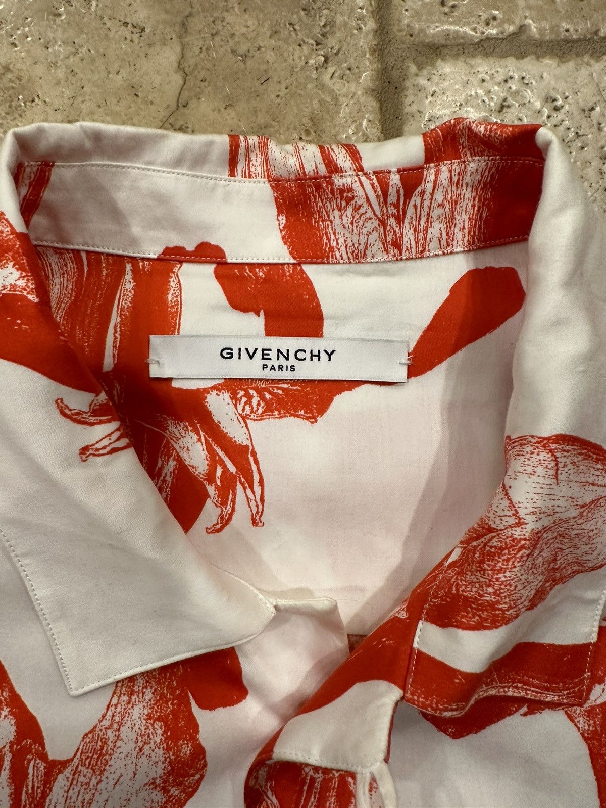 Givenchy Givenchy x MMW Iris Floral Flower Logo Button Up Shirt Size US L / EU 52-54 / 3 - 8 Thumbnail