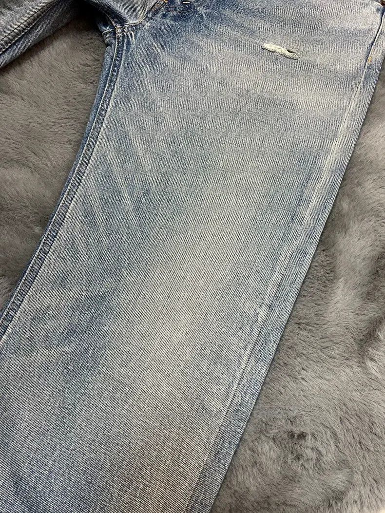 Celine CELINE Frilled Distressed Water-Washed Straight Leg Jeans, Size US 30 / EU 46 - 5 Thumbnail