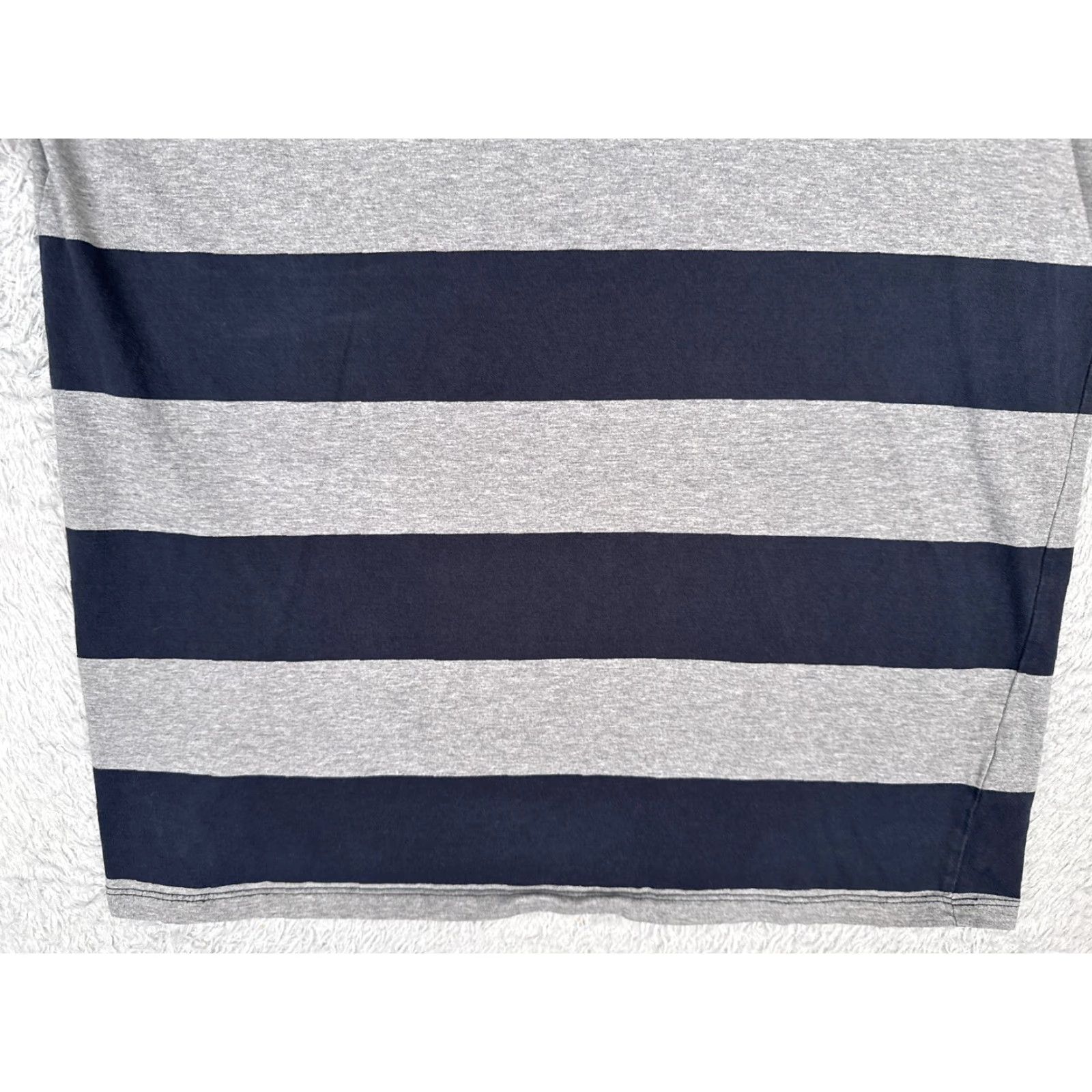 Tommy Hilfiger Tommy Hilfiger Shirt Adult XL Gray Blue Stripe Short Sleeve Crew Cotton Logo Size US XL / EU 56 / 4 - 5 Thumbnail