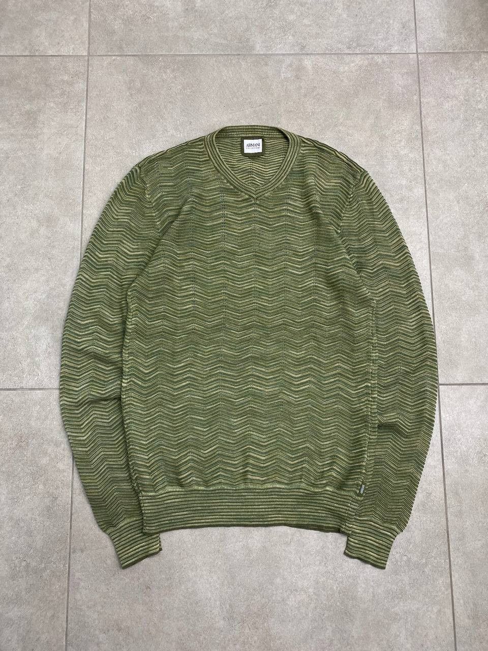 Armani Collezioni Armani Collezioni V-Neck Missoni Style Knit Sweater Size US M / EU 48-50 / 2 - 1 Thumbnail