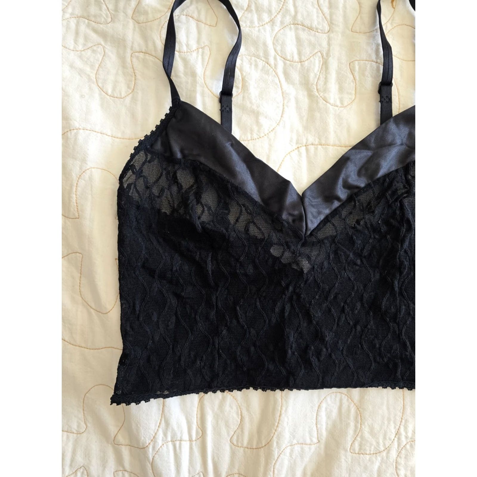 Undercover VINTAGE UndercoverWear Black Lace Bralet Shirt Womens Small Medium 1970s 1980s Art Deco Size ONE SIZE - 2 Thumbnail