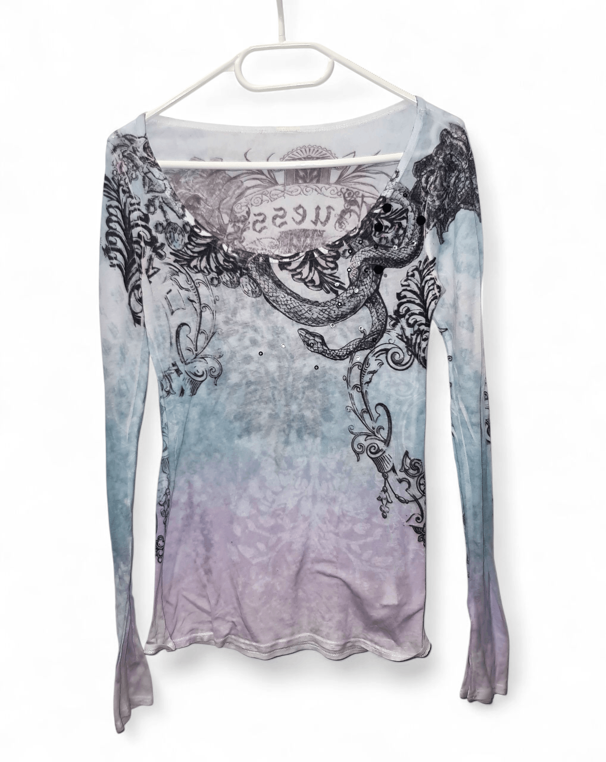 Guess Guess Mystic Snake Y2k Rock Affliction Pastel Longsleeve Size S / US 4 / IT 40 - 1 Thumbnail
