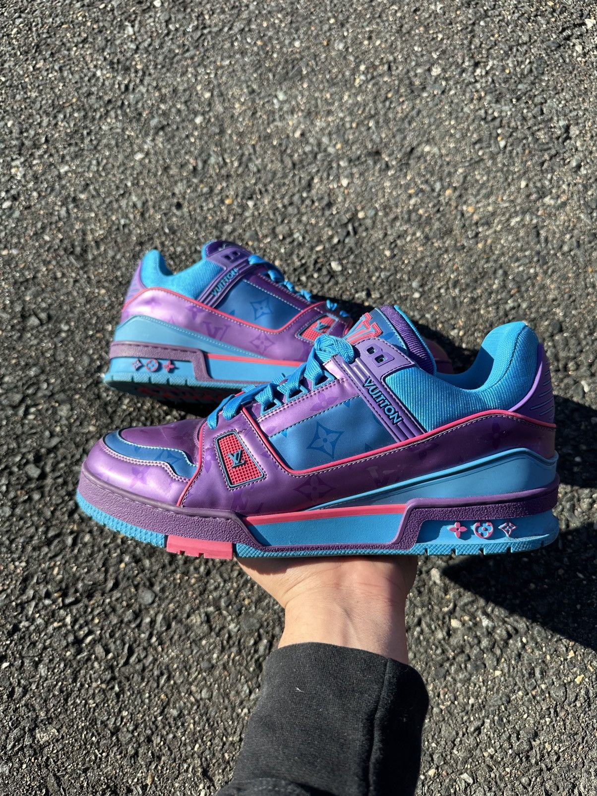 Louis Vuitton Louis Vuitton Trainer Purple Teal Metallic Size US 9.5 / EU 42-43 - 10 Thumbnail