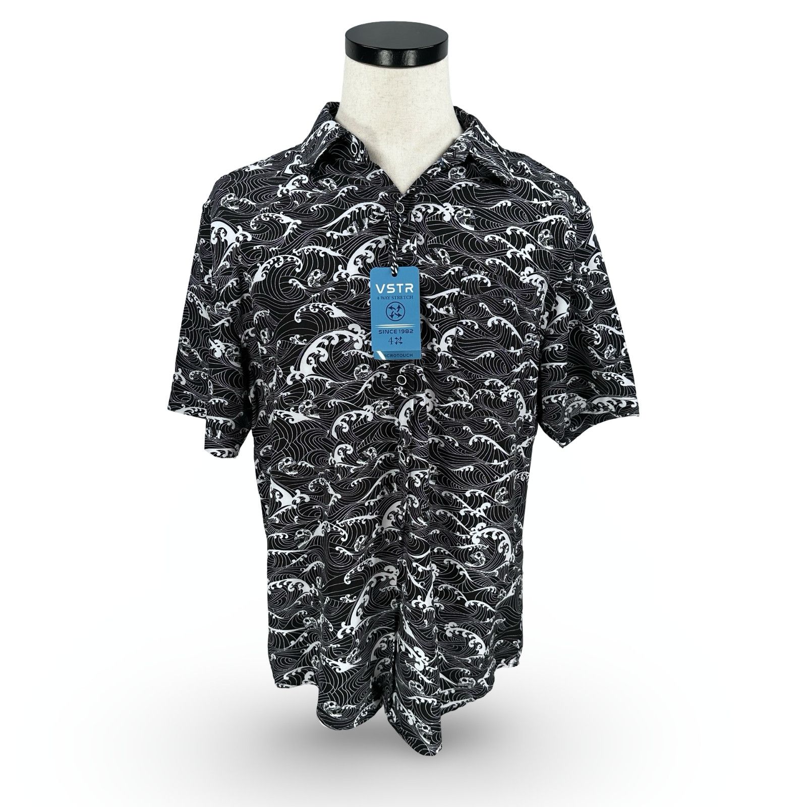 VSTR VSTR Shirt Men’s XL Black White Skull Wave 4 Way Short New Size US XL / EU 56 / 4 - 1 Thumbnail