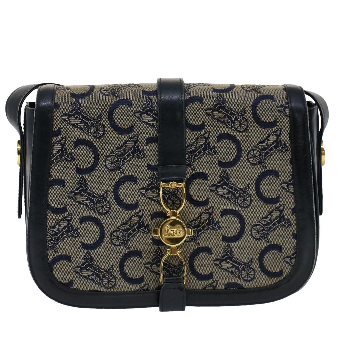 Celine CELINE C Macadam Canvas Shoulder Bag Navy Size ONE SIZE - 2 Thumbnail