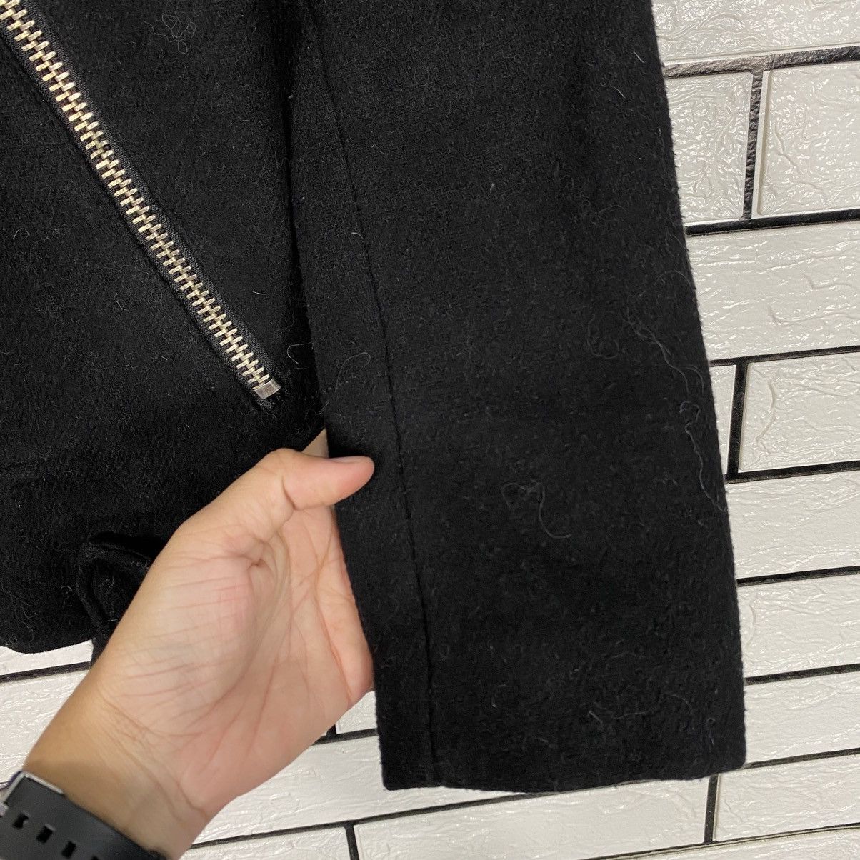 Japanese Brand Vintage Biker Jacket Double Collar Blanket Tres Bien Size US M / EU 48-50 / 2 - 16 Thumbnail