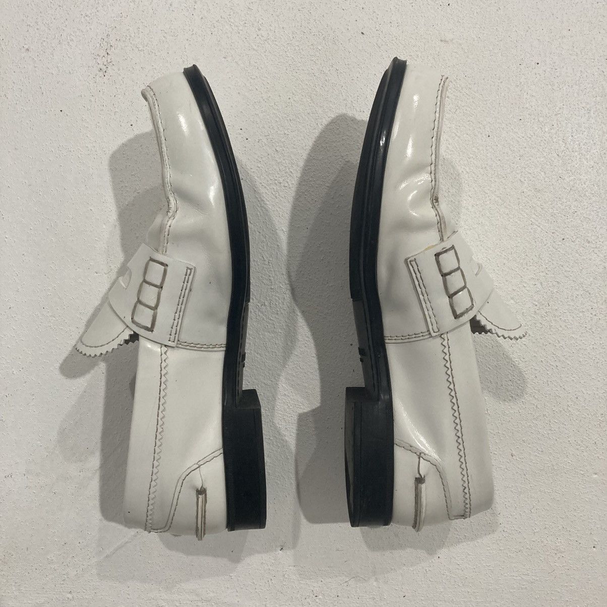 Prada White Brushed Leather Prada Loafers Size US 7.5 / EU 40-41 - 4 Thumbnail