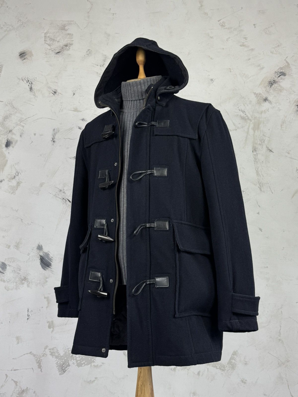 Zara Vintage ZARA Duffle Coat Wool Jacket Size S - M Size US S / EU 44-46 / 1 - 1 Thumbnail