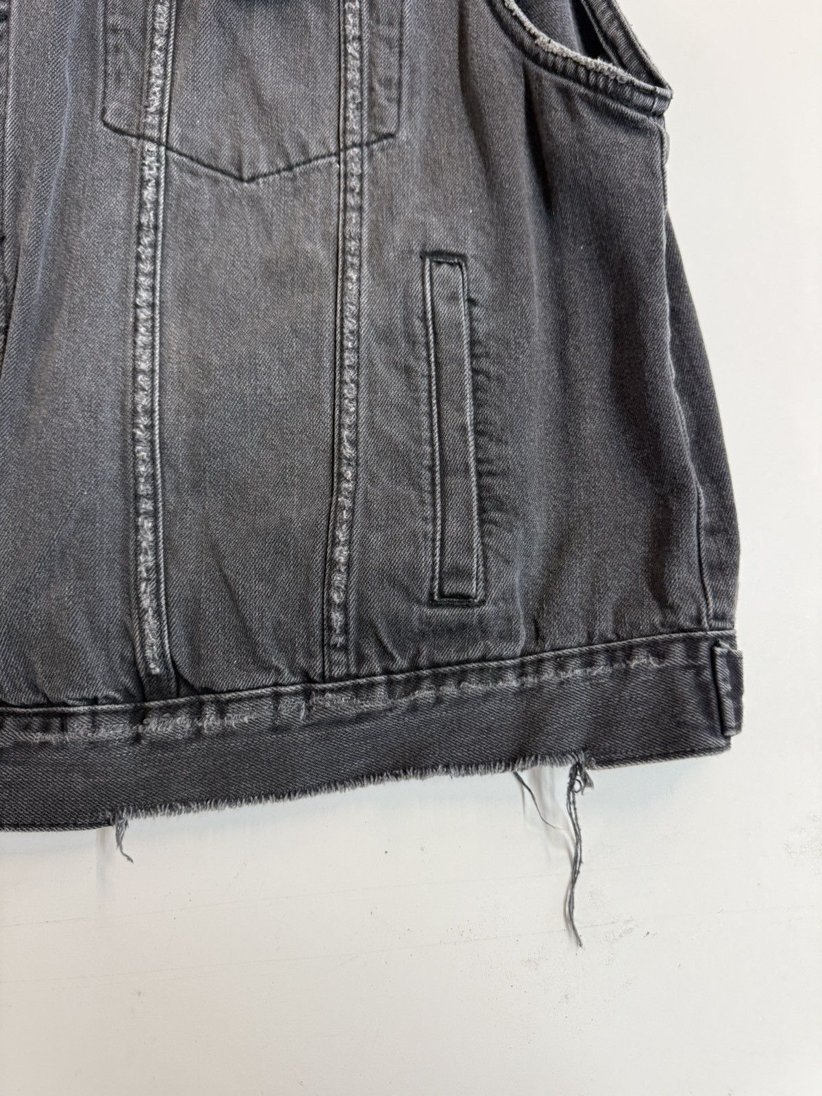 Ksubi KSUBI Faded Black Denim Vest — Cut-Off Trucker XXL Size US XXL / EU 58 / 5 - 23 Thumbnail