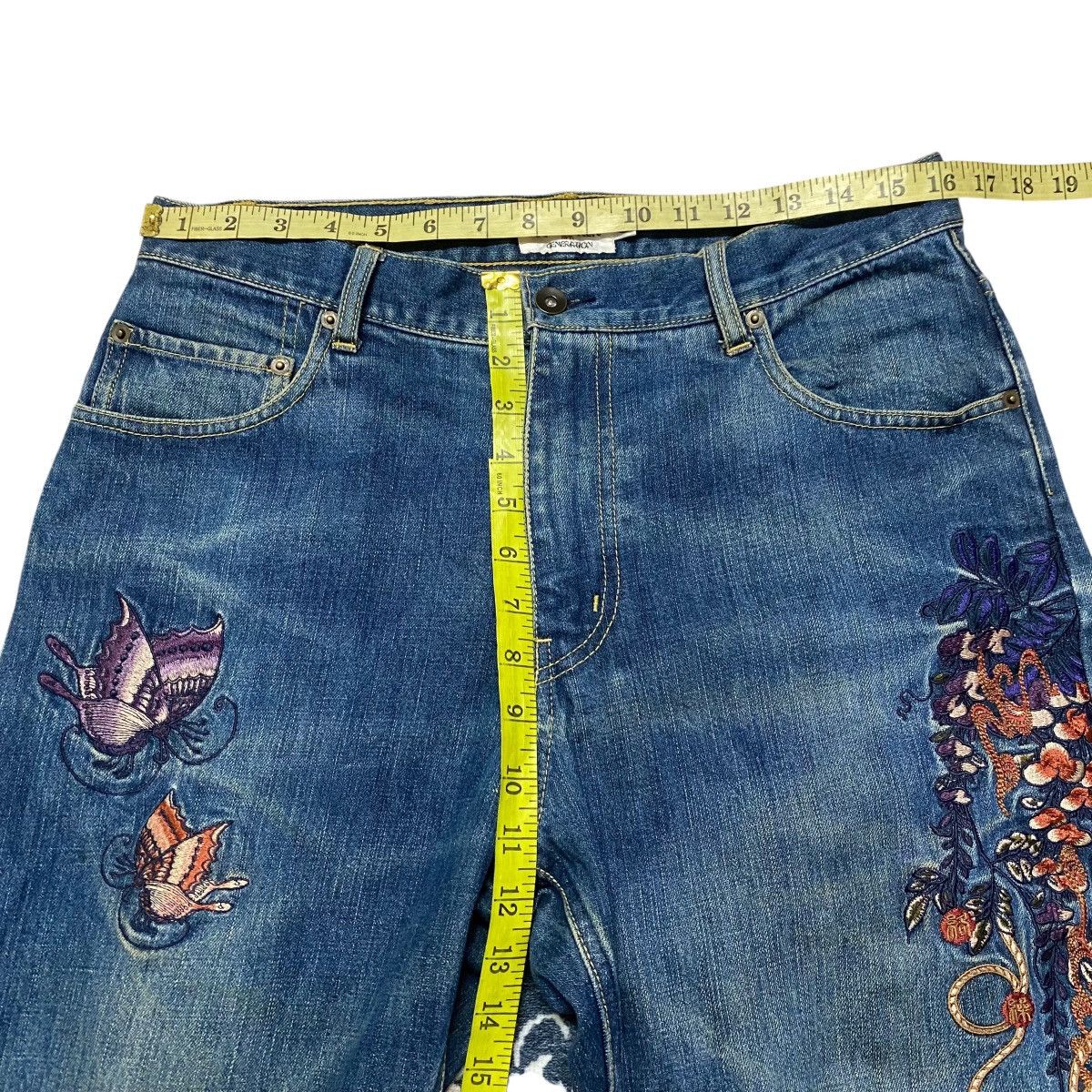 Karakuri Tamashii Vintage Karakuri Generation Denim Embroidery Butterfly Jean Size US 32 / EU 48 - 21 Thumbnail
