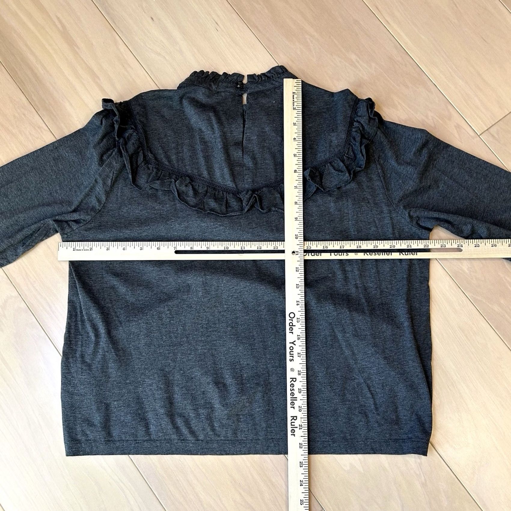 Polo Ralph Lauren VINTAGE Polo Ralph Lauren Ruffle Trim Cotton-Blend Top Long Sleeve Women’s XL Size XL / US 12-14 / IT 48-50 - 4 Thumbnail