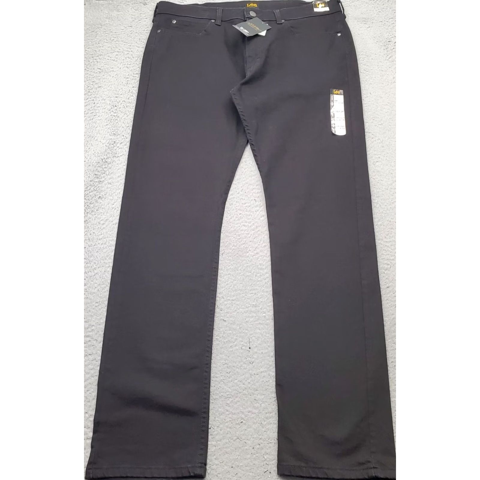 Lee Lee Mens Jeans Slim Straight Black Denim Stretch 36x34 Lee Legendary Jeans Mens 36x34 Black Denim Stretch Ankle Slit Slim Straight Leg Size US 36 / EU 52 - 2 Thumbnail