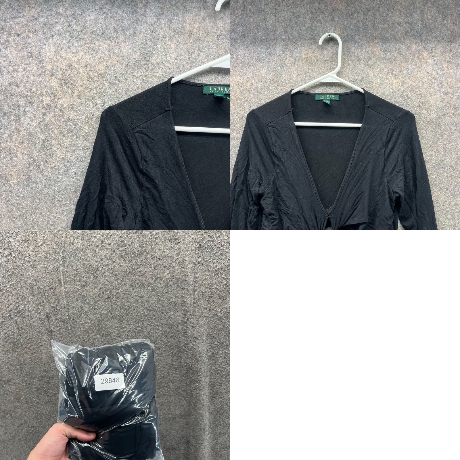 Ralph Lauren VINTAGE? No — Lauren Ralph Lauren Dress Womens Small Black Twist Front Stretch Viscose A Line Size S / US 4 / IT 40 - 8 Thumbnail