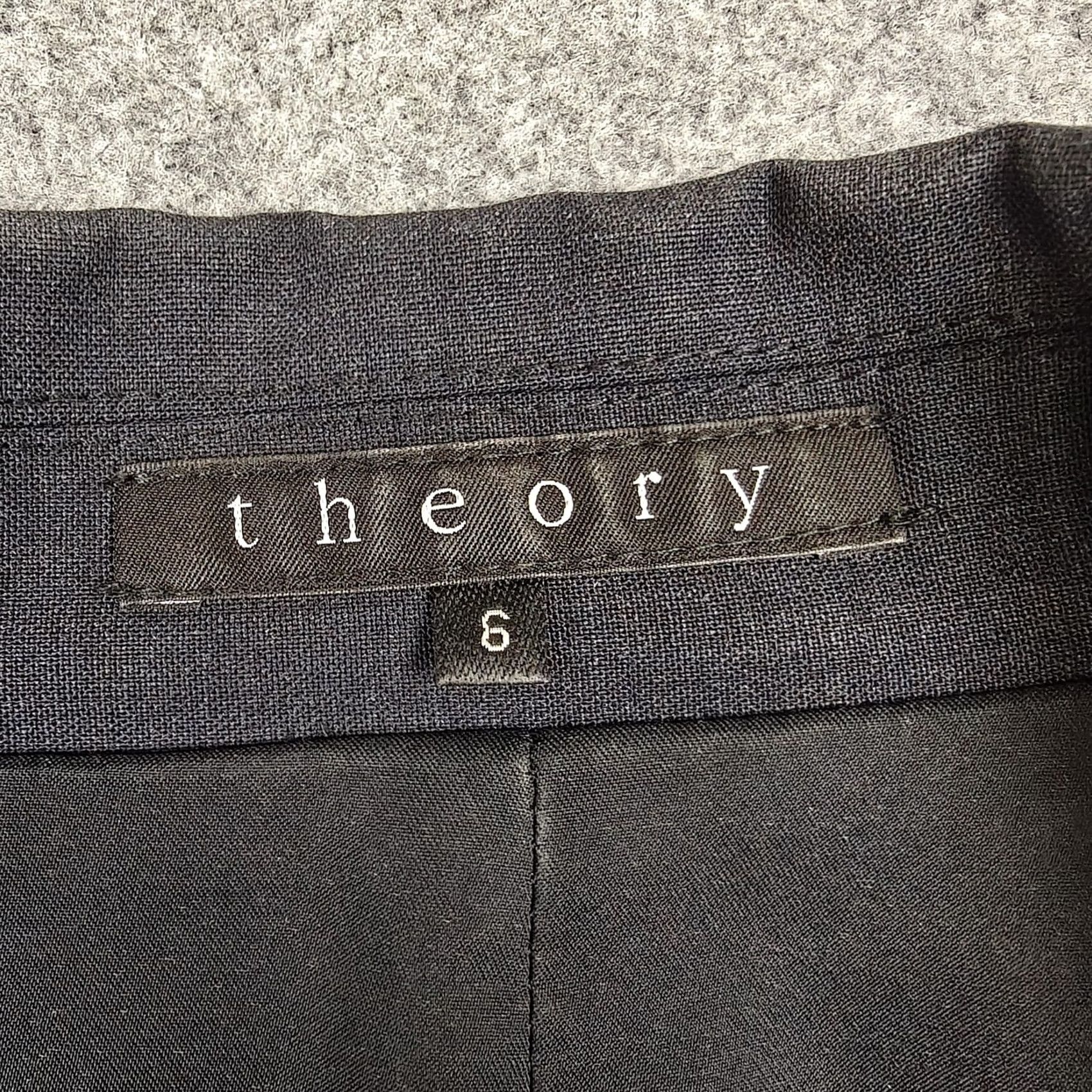 Theory Theory Blazer Womens 6 Gray One-Button Notch Lined Tailored Wool Blend Workwear Jacket Size M / US 6-8 / IT 42-44 - 3 Thumbnail