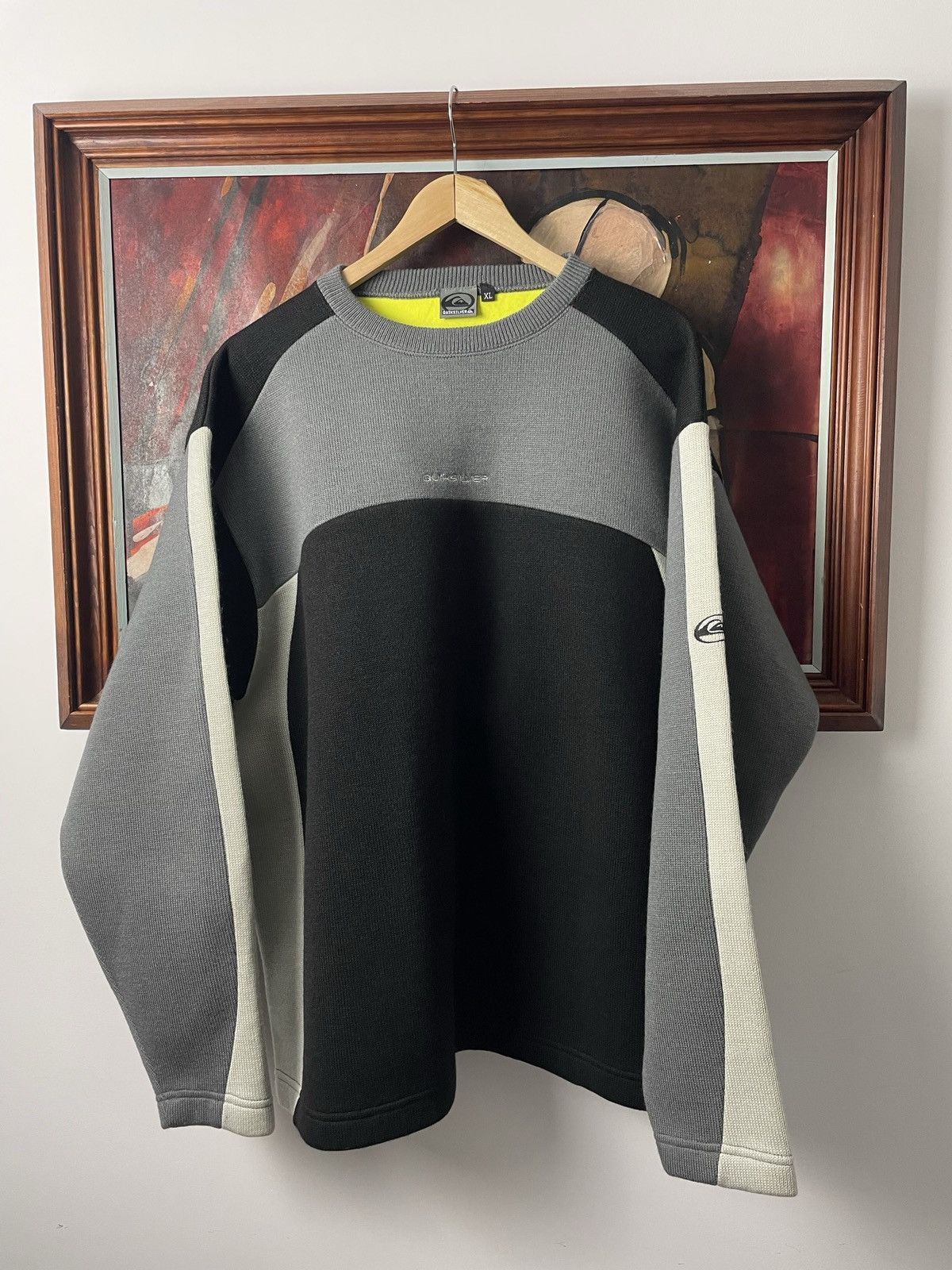 image of Quicksilver x Quiksilver Vintage 90’S Quiksilver Surf Foam Sweatshirt Crewneck Skate in Black Grey 