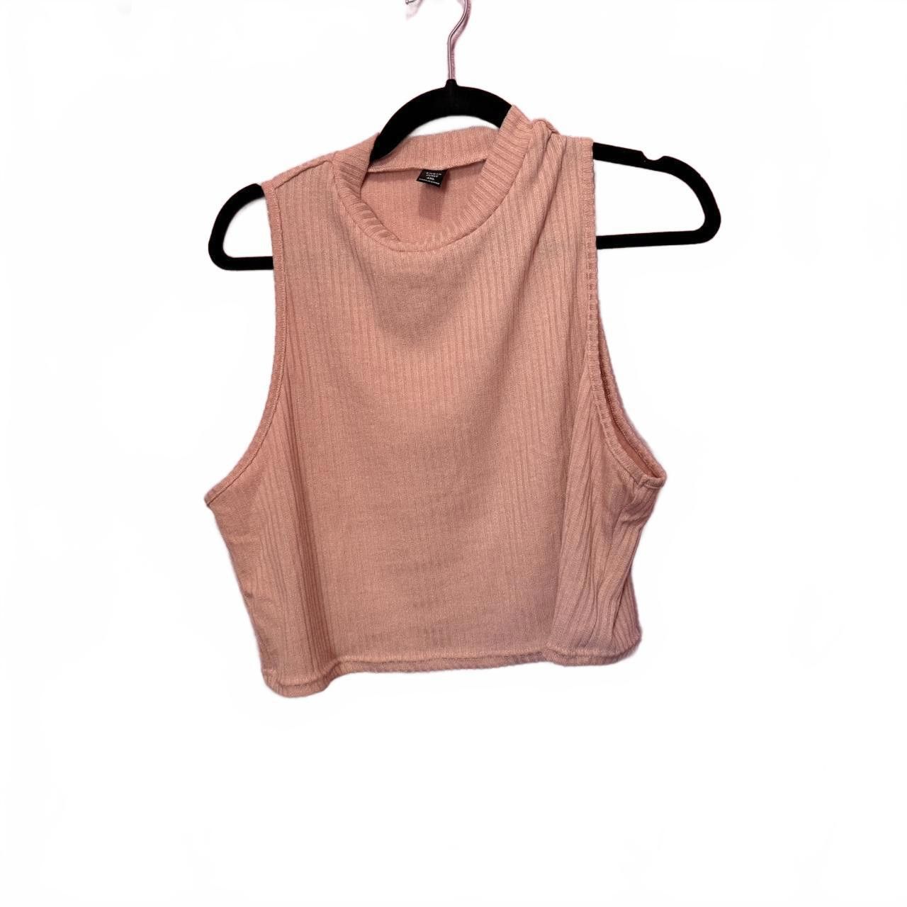 Designer Trendy Ribbed Crop Top - Soft Pink Size M / US 6-8 / IT 42-44 - 1 Preview