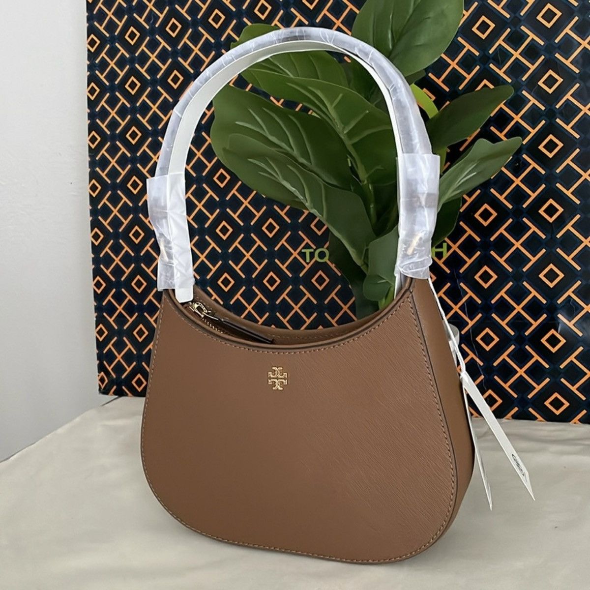 NWT , Tory Burch Emerson Brown Shoulder Bag Moose 150258, Women's