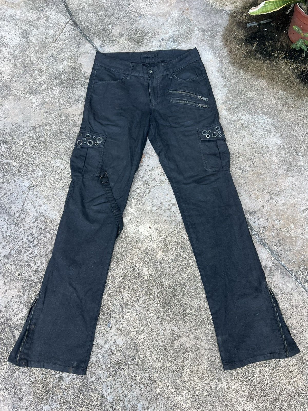 CIVARIZE × If Six Was Nine × KMRii Y2K Civarize Black Flare Cyberpunk Wax Denim Size US 30 / EU 46 - 1 Thumbnail
