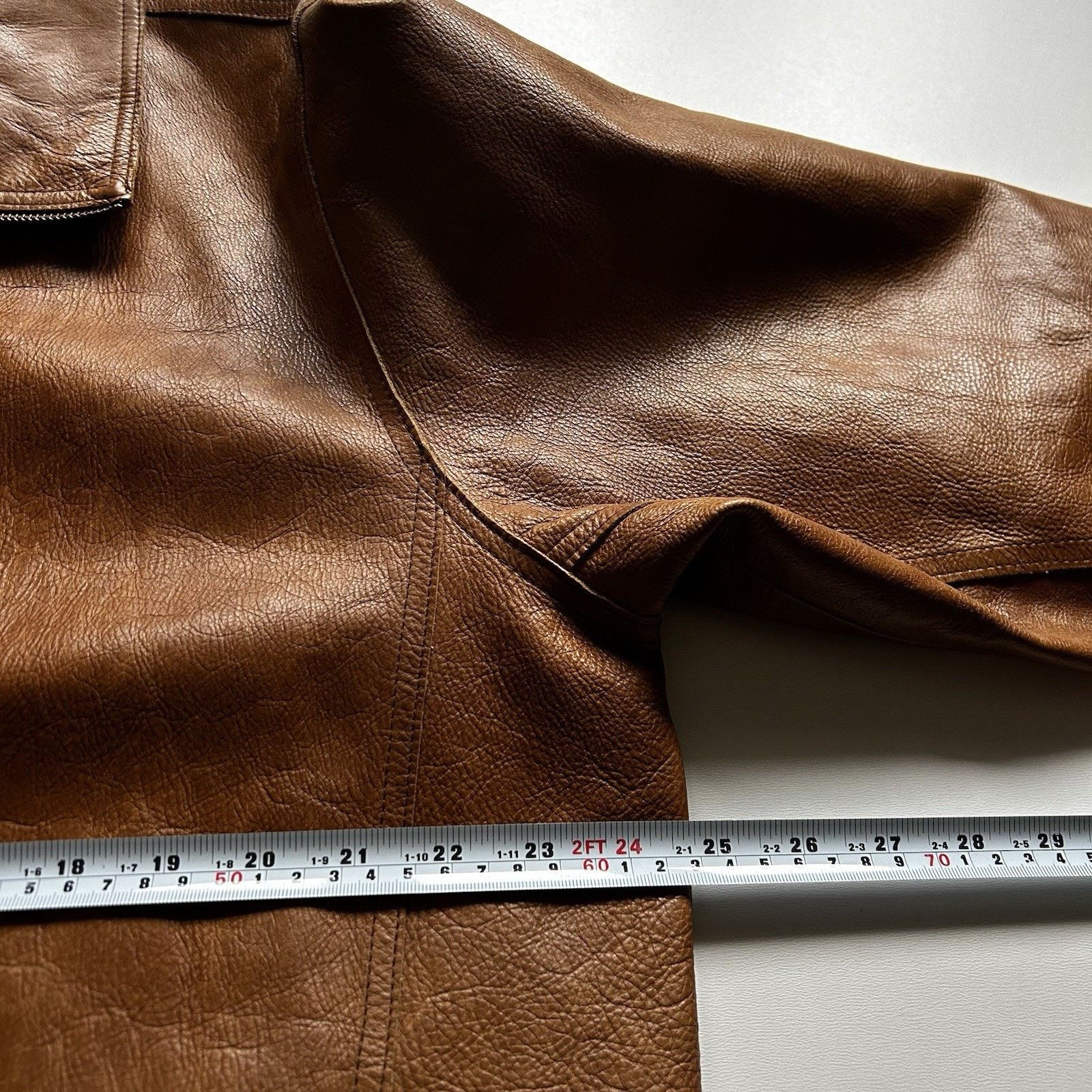 Gap × Vintage Vintage 90s Gap Cow Leather Jacket Large Brown Zip Bomber Size US L / EU 52-54 / 3 - 8 Thumbnail