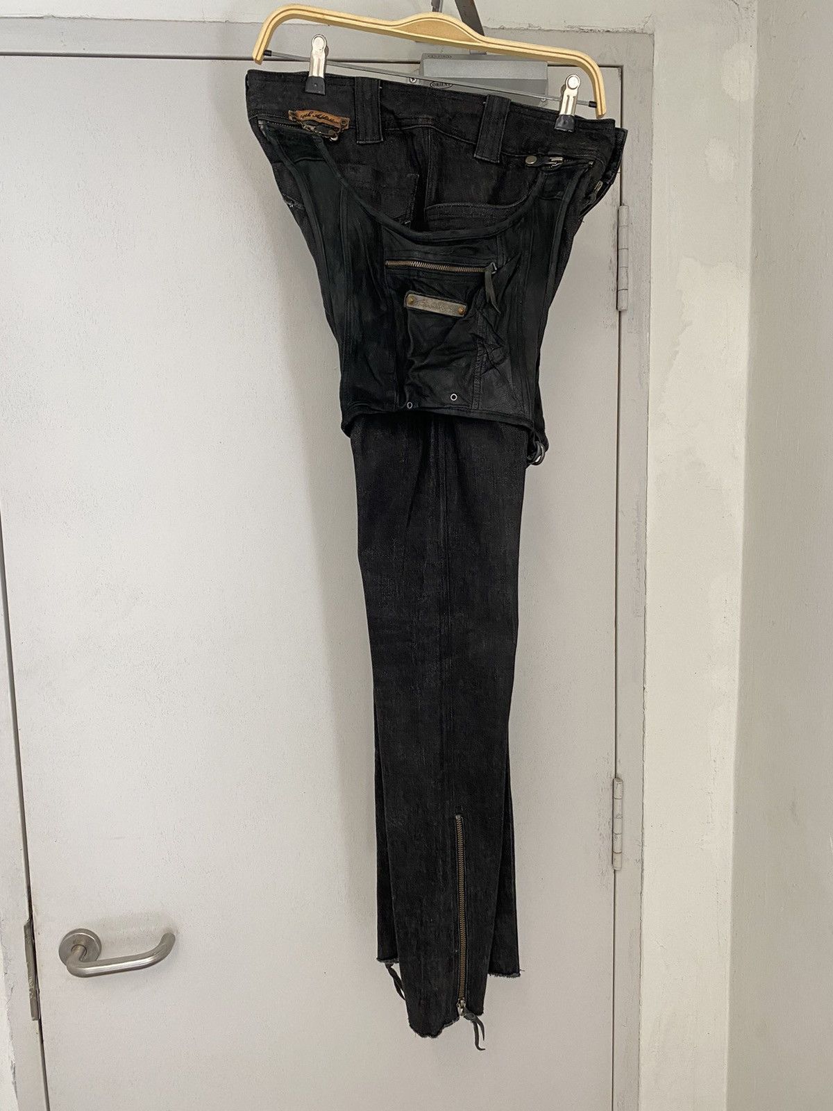 14th Addiction 14th Addiction Holster Hybrid Leather Slim Fit Black Jeans Size US 29 - 14 Thumbnail