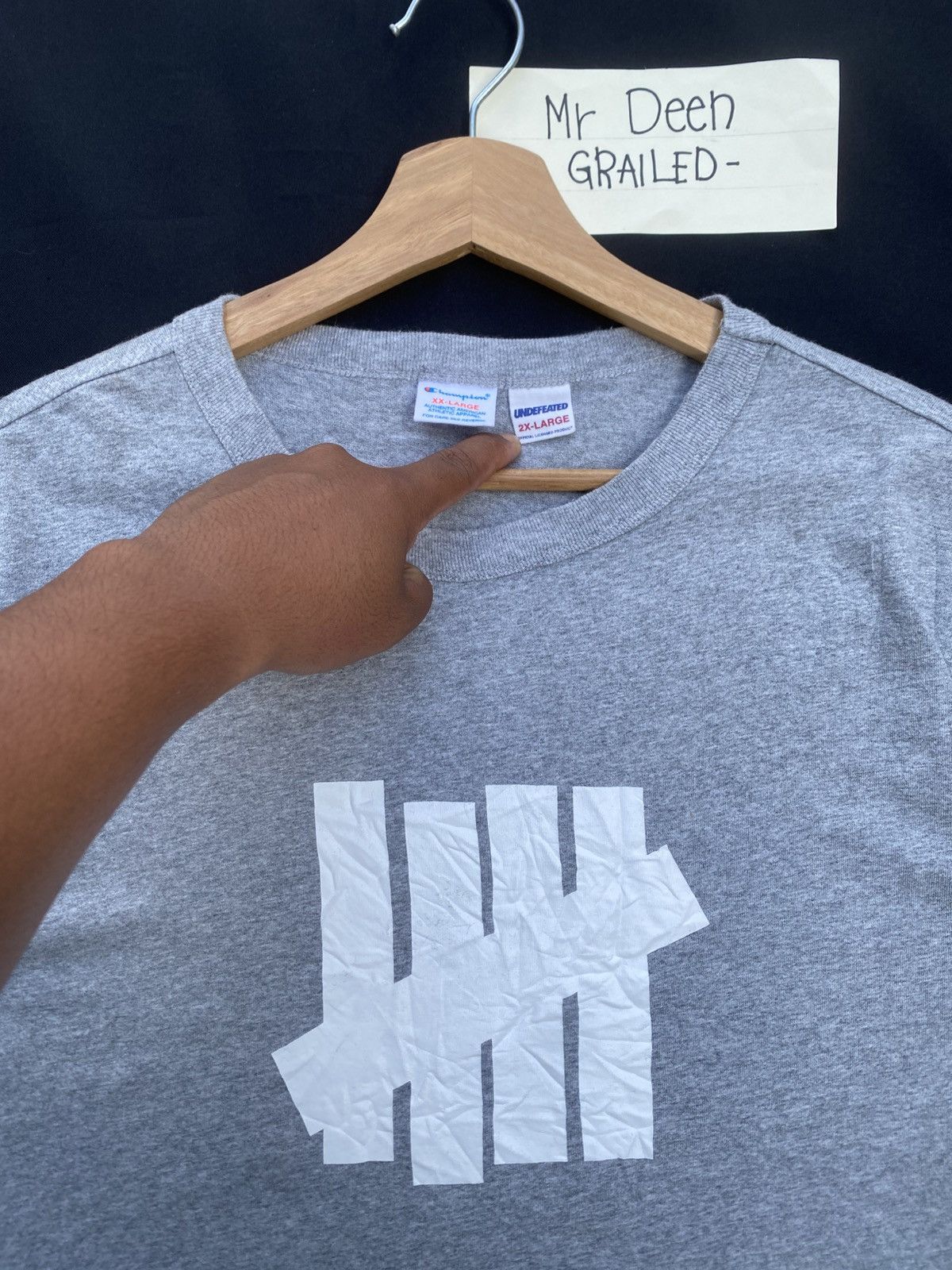 Undefeated Rare Vintage Champion x Undefeated Grey Tshirt Size US L / EU 52-54 / 3 - 8 Thumbnail