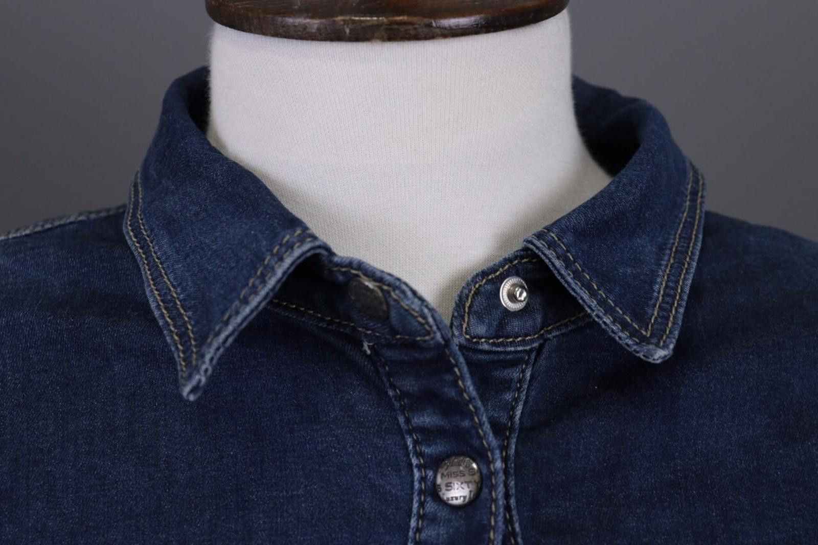 Designer Ladies Miss Sixty Collection Blue Denim Snap Jacket Size S Size S / US 4 / IT 40 - 2 Thumbnail