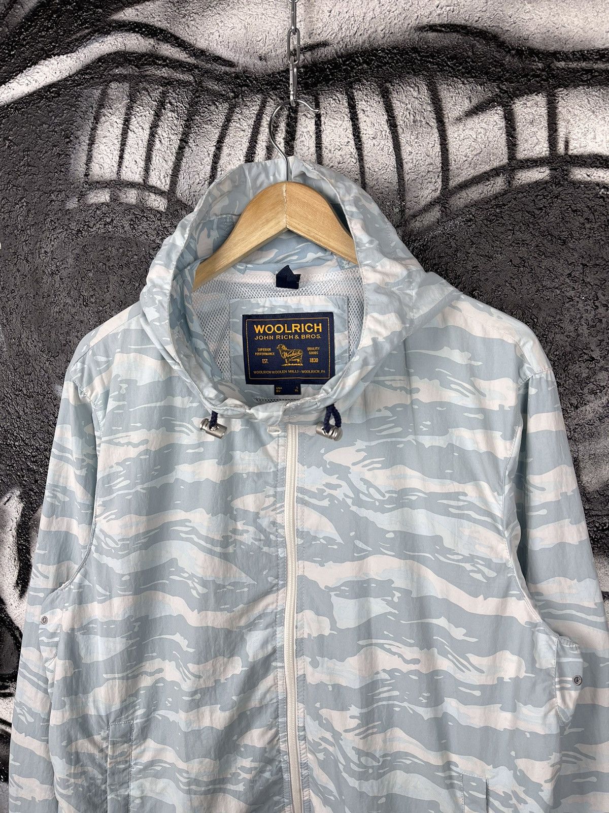 Woolrich Woolen Mills Woolrich John Rich & Bros Light Blue Camo Jacket Men’s Size L Size US L / EU 52-54 / 3 - 3 Thumbnail