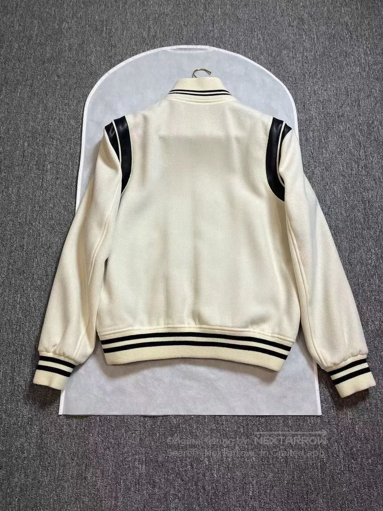 Saint Laurent Paris Saint Laurent White Wool Baseball Jacket. Size US L / EU 52-54 / 3 - 2 Thumbnail