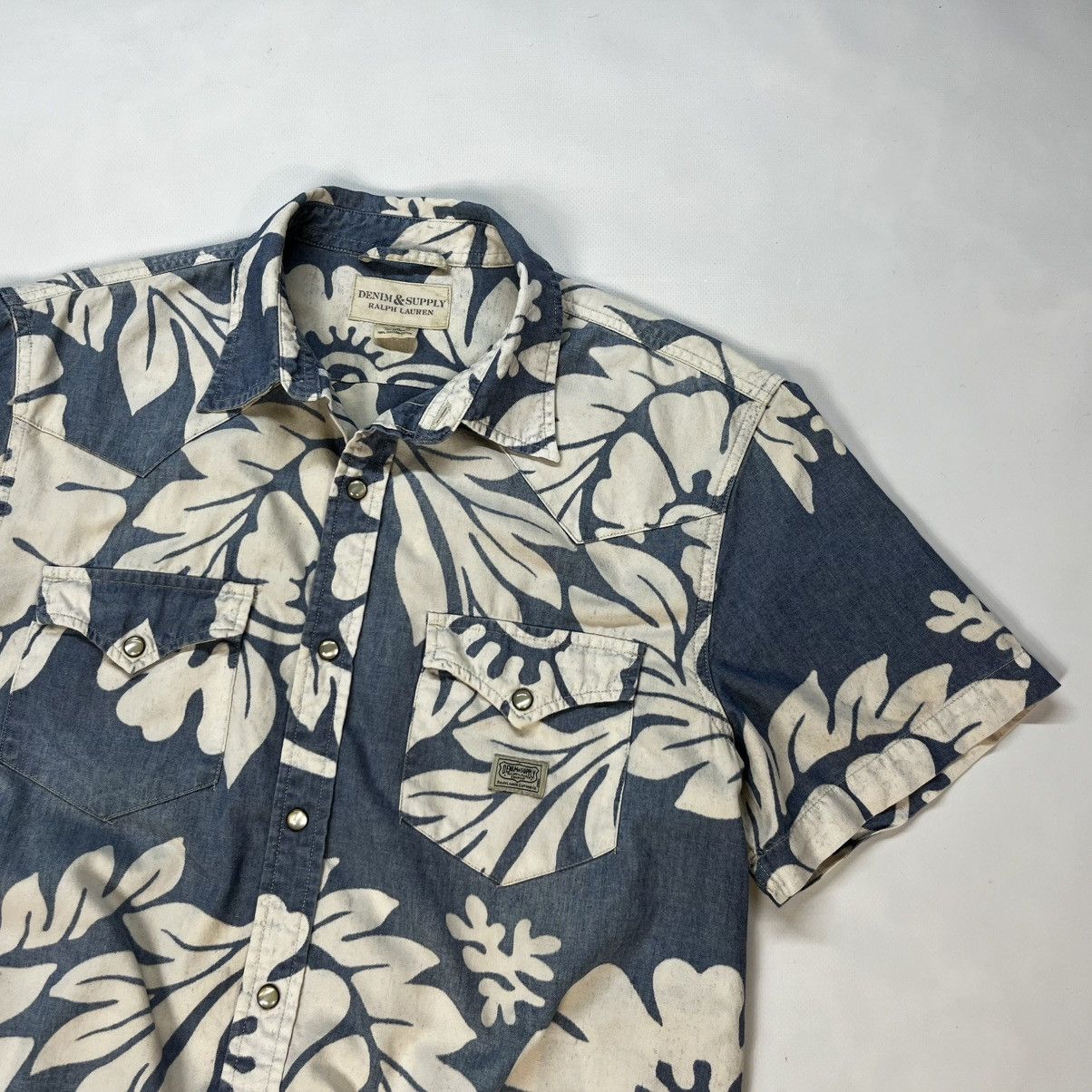 Vintage Ralph Lauren Denim Supply Floral Western Hawaiian Pearl Snap Size US L / EU 52-54 / 3 - 2 Thumbnail