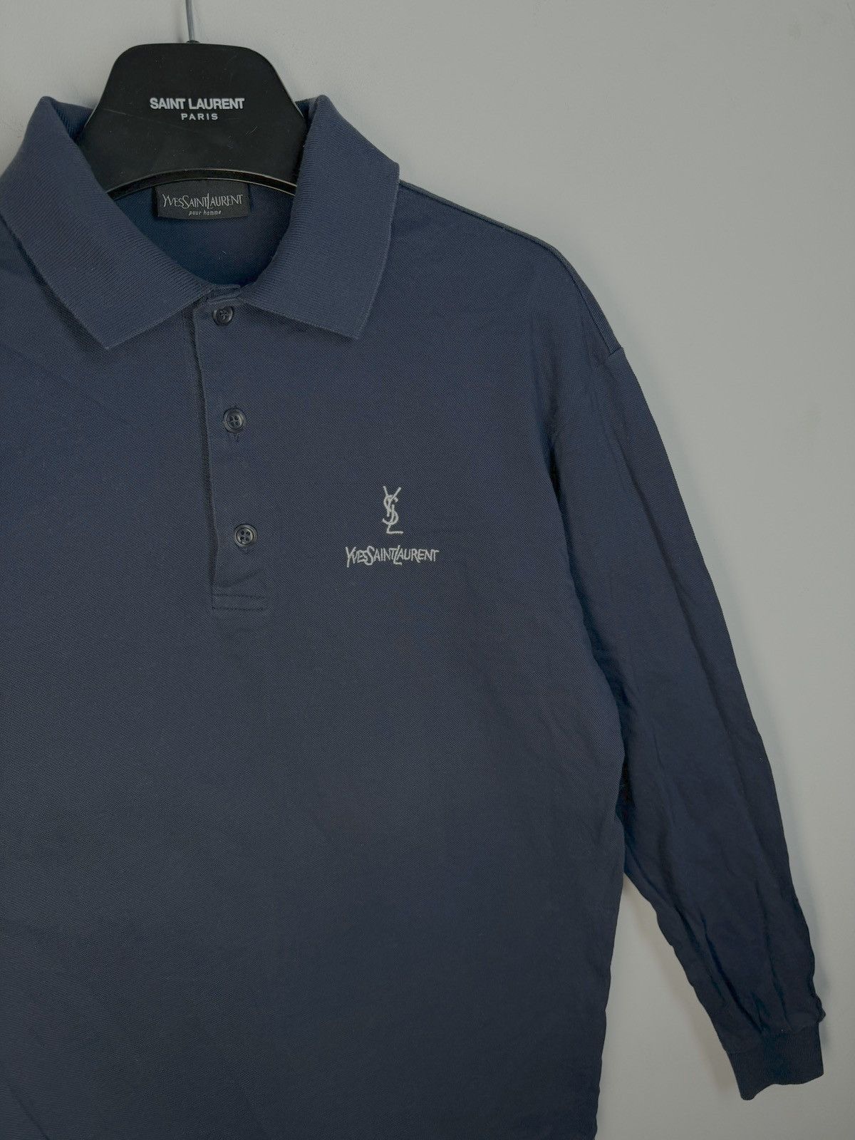 Yves Saint Laurent 🇮🇹90s YSL Sweatshirt 1/4 Button Up Vintage Crewneck collar Size US M / EU 48-50 / 2 - 12 Thumbnail