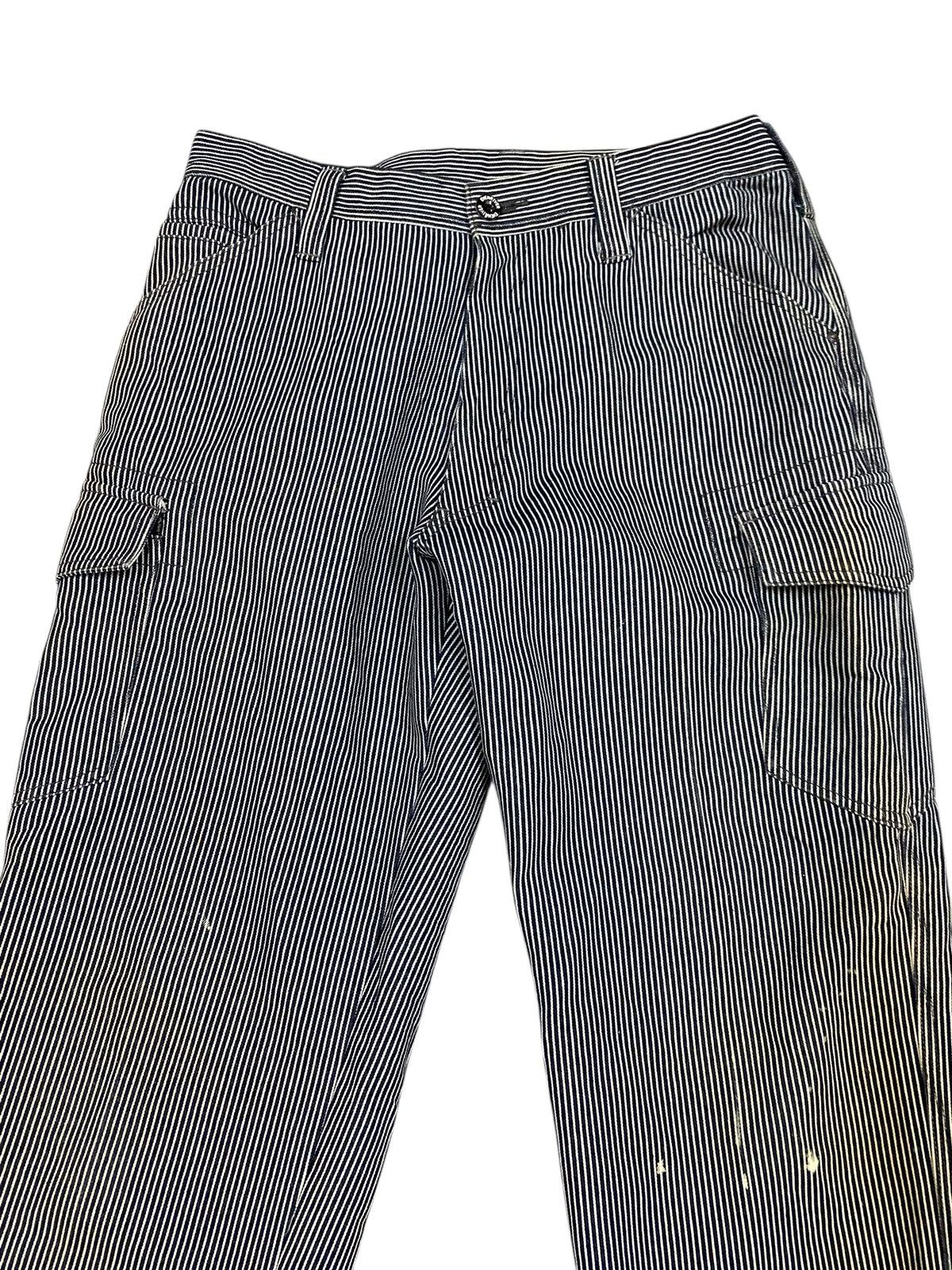 Japanese Brand Evenriver Jpn Hickory Stripe Carpenter Pants Workwear Cargo Size US 33 - 3 Thumbnail