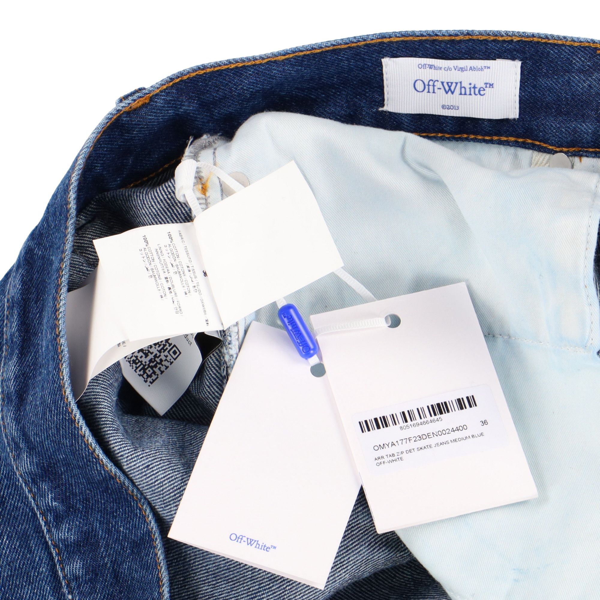 Off-White Blue Arrow Tab Skate Zip Straight-Leg jeans Size US 36 / EU 52 - 7 Thumbnail