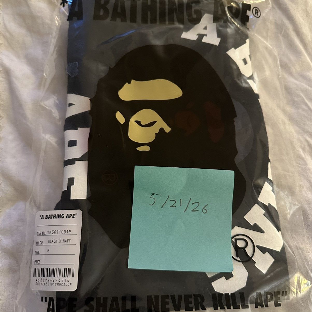 Bape Bape Collge Tee Black and Navy Size US M / EU 48-50 / 2 - 10 Thumbnail