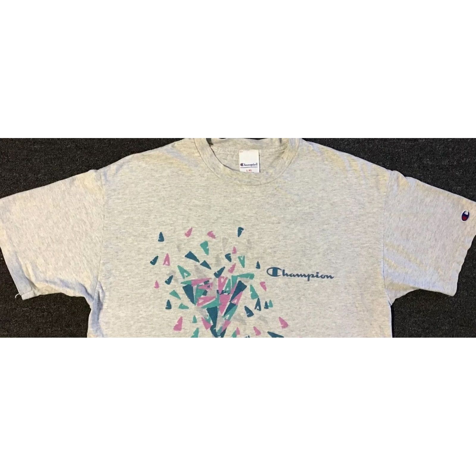 Champion VINTAGE Champion Shirt XL Gray 90s 80s Vaporwave Art Surf Skate Grunge USA Size US XL / EU 56 / 4 - 7 Thumbnail