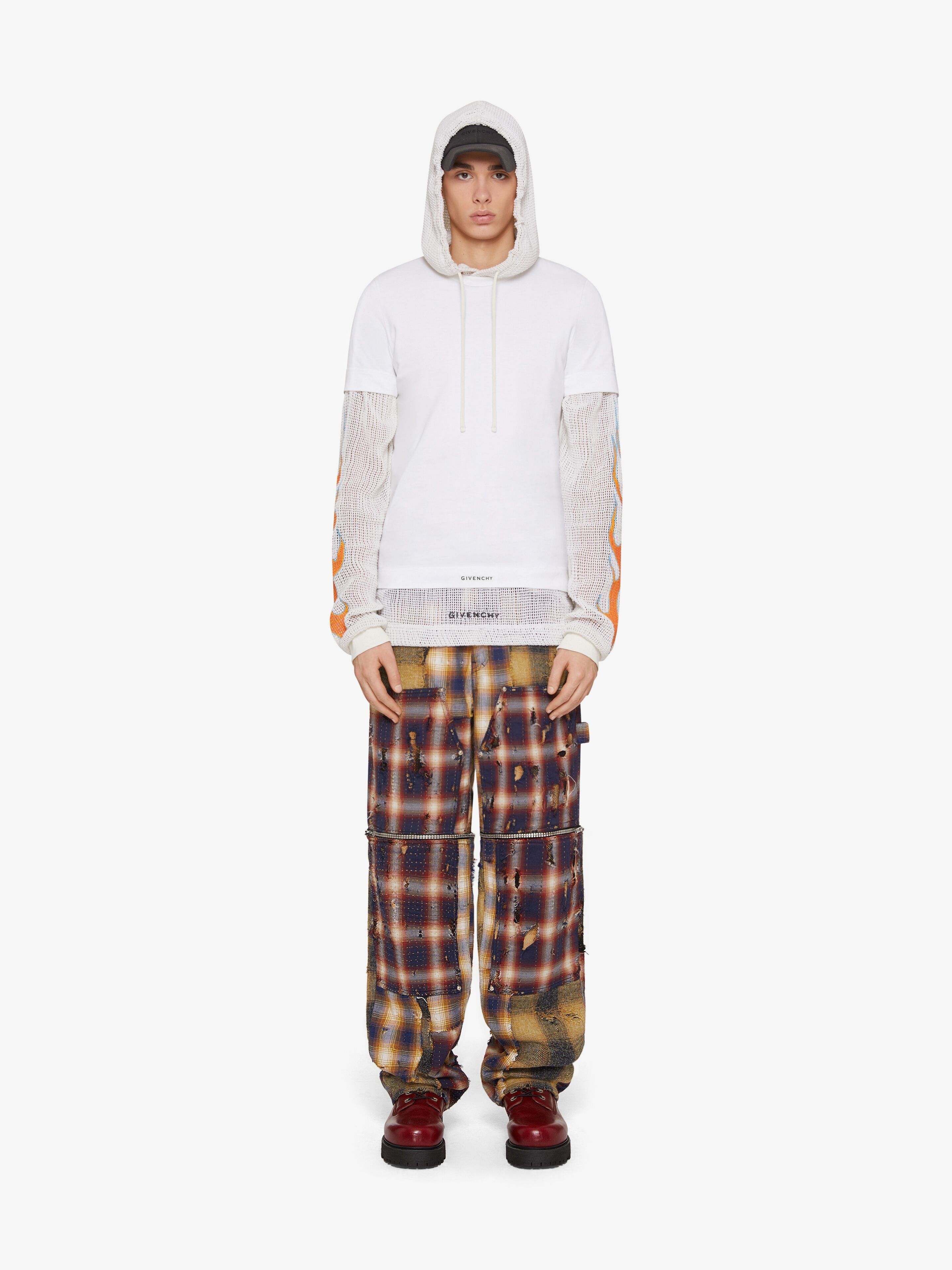 Givenchy o1gr1nt0125 Jersey & Mesh All-In-One Hoodie in White Size US XXL / EU 58 / 5 - 2 Thumbnail