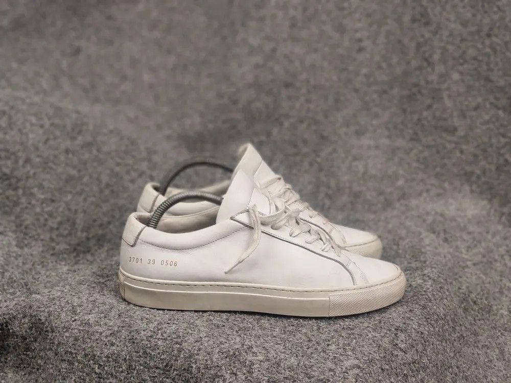 Common Projects Common Projects Achilles Low White Leather Lace Up Sneakers Size US 9 / IT 39 - 1 Thumbnail
