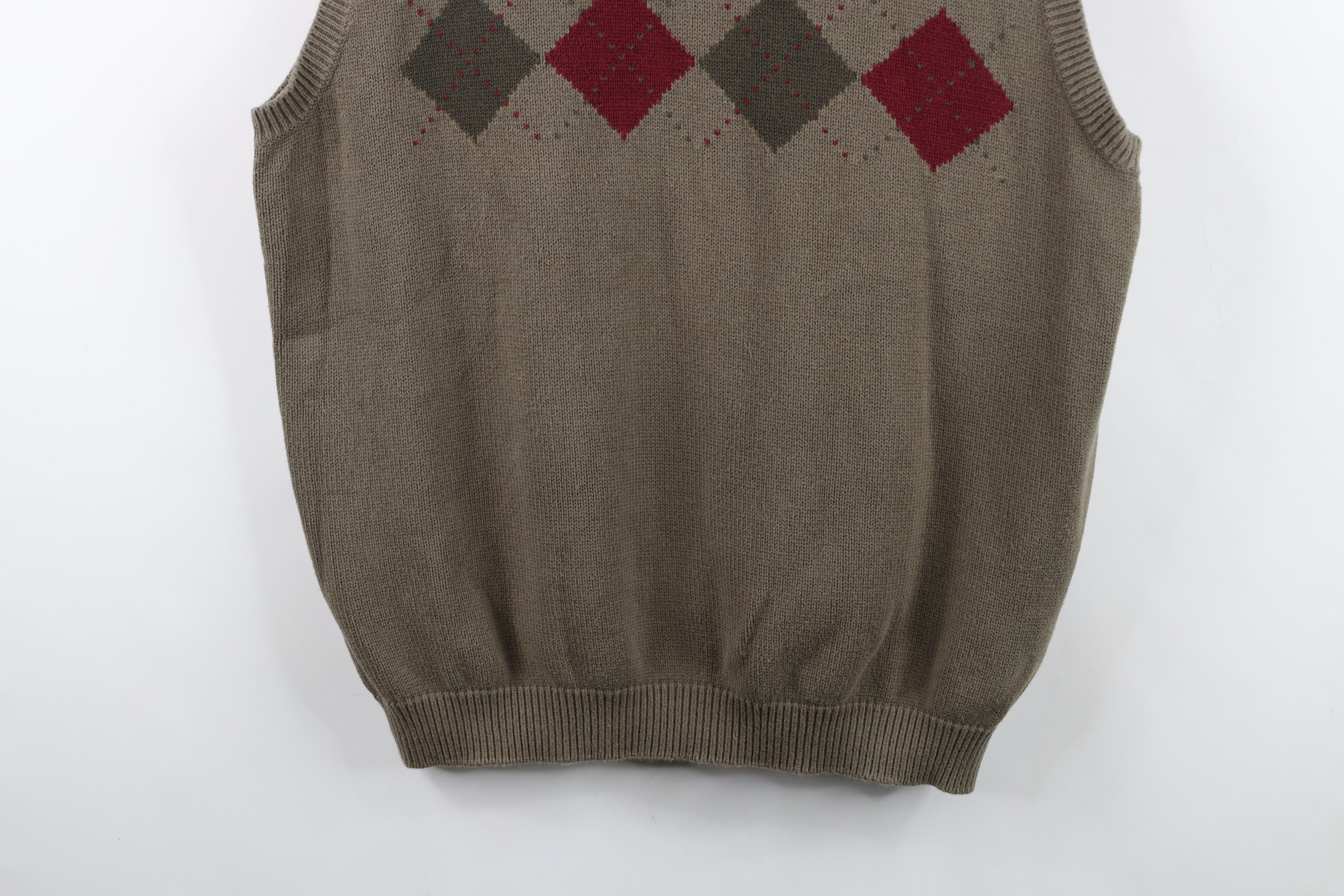 Eddie Bauer Vintage 90s Eddie Bauer Diamond Sweater Vest Cotton Japan Size US XL / EU 56 / 4 - 3 Thumbnail