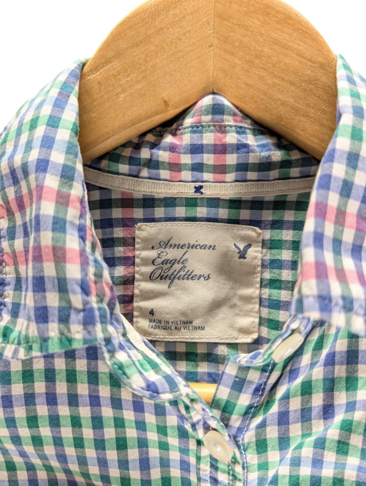 American Eagle Outfitters American Eagle Button Shirt Women Small Plaid Multicolor Size S / US 4 / IT 40 - 6 Thumbnail