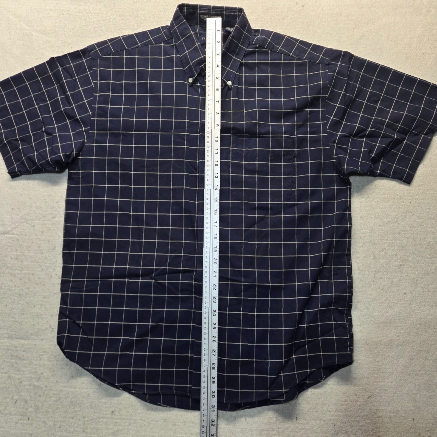 Van Heusen Van Heusen Shirt Dress Shirt Men 16.5 Blue Long Sleeve Button Up Regular Fit Size 46R - 6 Thumbnail
